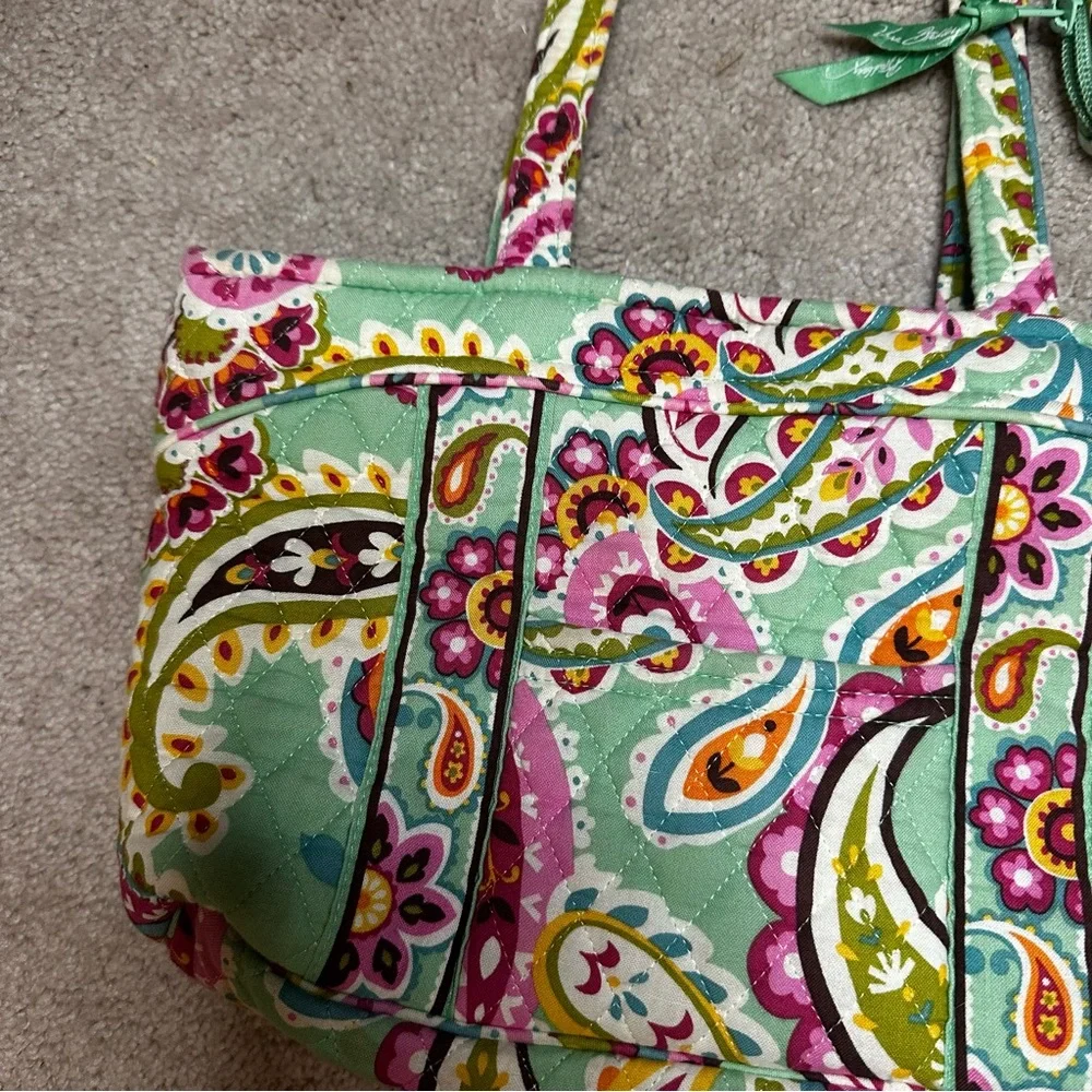 Vera Bradley Plum Crazy Tote & Turnlock Wallet – Retired Pattern - Picture 3 of 9